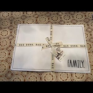 Rae Dunn “FAMILY” Embroidered Placemats Set of 4